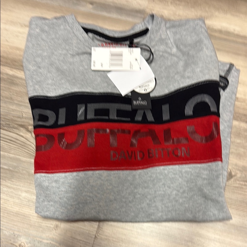 Buffalo David Bitton Gray and Red Sweatshirt